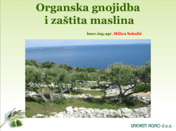 Organska gnojidba i zastita - Maslinarski Institut Zagreb