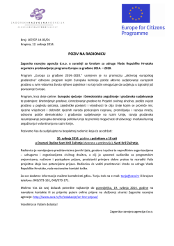 POZIV NA RADIONICU - Općina Sveti Križ Začretje