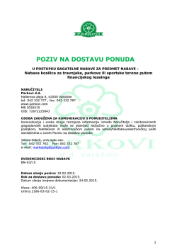 Poziv na dostavu ponude - KOSILICE-izmjena