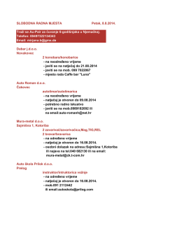 Slobodna radna mjesta