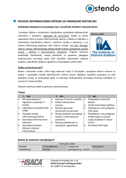 REVIZIJA INFORMACIONIH SISTEMA ZA FINANSIJSKI SEKTOR