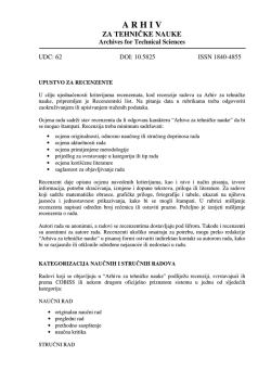 arhiv za tehničke nauke