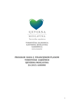 Program rada s financijskim planom TZ Sjeverna Moslavina za 2015