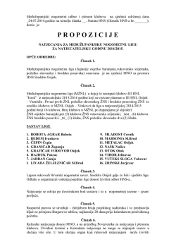 Propozicije natjecanja