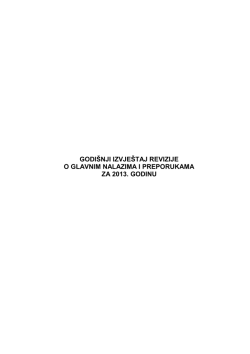 Godi&scaron;nji izvje&scaron;taj revizije o glavnim nalazima i preporukama Ureda