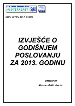 Godišnje izvješće za 2013.godinu (PDF)