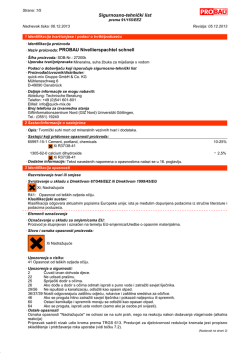 Sigurnosno-tehnički list &middot; Naziv proizvoda: PROBAU