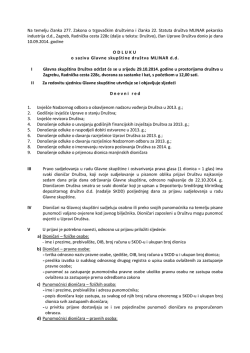 poziv na Glavnu skup&scaron;tinu