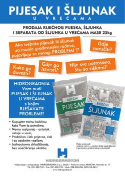 pijesak i &scaron;ljunak u vrećama