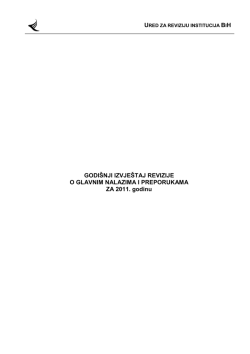 GODI&Scaron;NJI IZVJE&Scaron;TAJ REVIZIJE O GLAVNIM NALAZIMA I