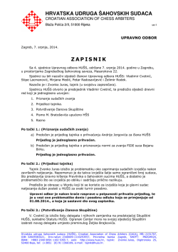 HRVATSKA UDRUGA &Scaron;AHOVSKIH SUDACA ZAPISNIK
