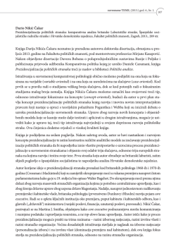 Dario Nikić Čakar: Prezidencijalizacija političkih stranaka