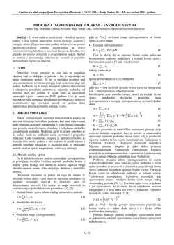 procjena iskoristivosti solarne i energije vjetra