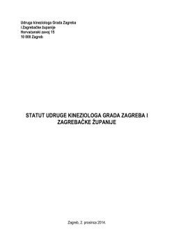 NACRT NOVOG STATUTA UKZ-a - udruga kineziologa zagreba