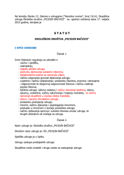 Prijedlog za novi STATUT - Ekolo&scaron;ko Dru&scaron;tvo Picigin Bačvice