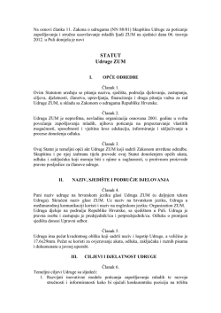 STATUT Udruge ZUM - Centar za mlade Pula