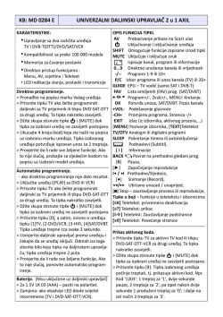 KB: MD 0284 E UNIVERZALNI DALJINSKI