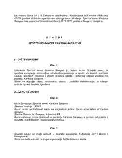 Statut SSKS - Sportski savez Kantona Sarajevo