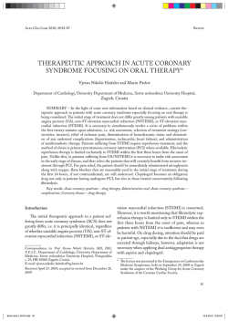 therapeutic approach in acute coronary syndrome focusing on oral