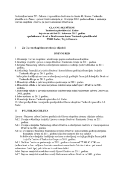 Poziv na Glavnu skup&scaron;tinu Dru&scaron;tva