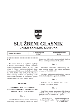 Sluzbeni glasnici 19 - Vlada Unsko