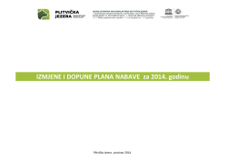 IZMJENE I DOPUNE PLANA NABAVE za 2014
