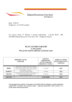 Plan javnih nabavki za 2012. godinu