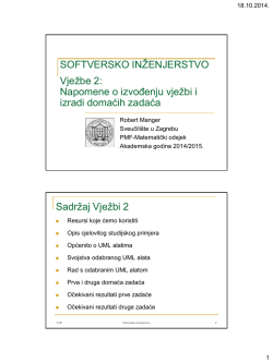 SOFTVERSKO INŽENJERSTVO Vježbe 2