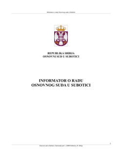 INFORMATOR O RADU OSNOVNOG SUDA U SUBOTICI
