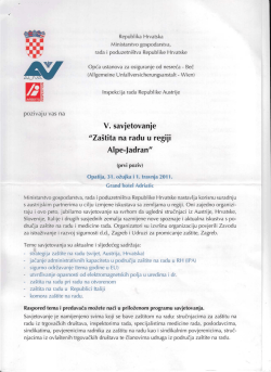 v. savjetovanje "Zaštita na radu u regiji Alpe-Jadran"