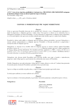 posredovanje kod zakupa/najma