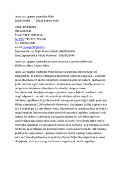 Javna vatrogasna postrojba Mljet Zabrežje 93b 20225 Babino Polje