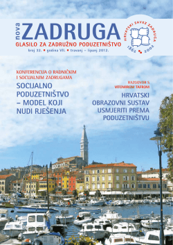 socijalno poduzetni&scaron;tvo - Hrvatski savez zadruga