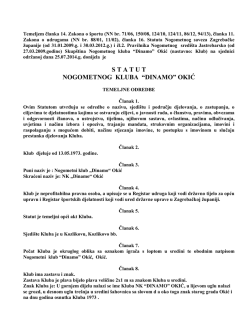 S T A T U T  NOGOMETNOG KLUBA &ldquo;DINAMO
