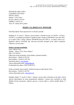 POZIV ZA DOSTAVU PONUDE