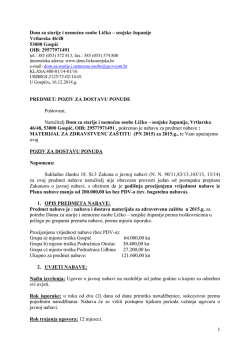 poziv za dostavu ponude &ndash; zdravstvena za&scaron;tita