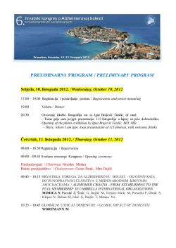 PRELIMINARNI PROGRAM / PRELIMINARY PROGRAM