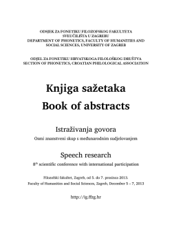 Program i sažeci. - Istraživanja govora