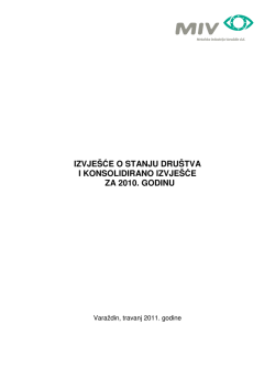 izvje&scaron;će o stanju dru&scaron;tva i konsolidirano izvje&scaron;će za 2010. godinu