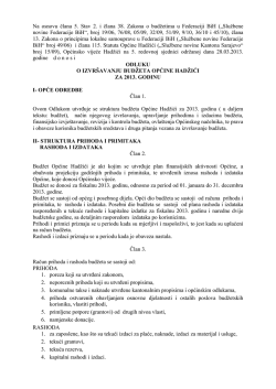 Odluka o izvravanju budeta 2013