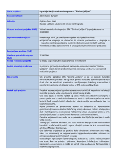 Подаци о инвестиционом пројекту