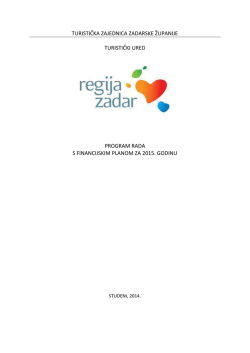 Program rada Turističke zajednice 2015