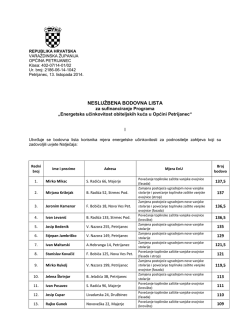 Neslužbena bodovna lista za sufinanciranje Programa