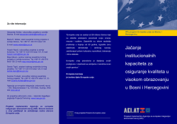 Jačanje institucionalnih kapaciteta za osiguranje kvaliteta u visokom