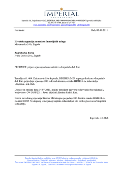 Na&scaron; znak: Rab, 05.07.2011. Hrvatska agencija za nadzor
