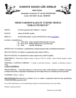 Propozicije takmičenja - Karate Federacija Srbije