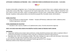 LJETOVANJE U KU&Scaron;ADASIJU AUTOBUSOM &ndash; 2015 / CJENOVNIK