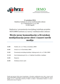 Mreže javne komunikacije u Hrvatskoj: medijatizacija javne