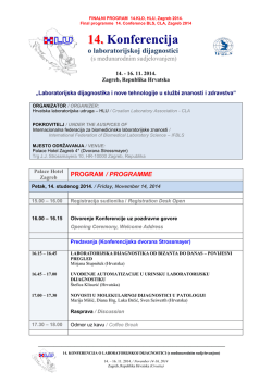FINALNI PROGRAM &ndash; Konferencija HLU &ndash; Zagreb 2014