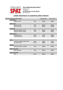 Cjenik proizvoda za aparate